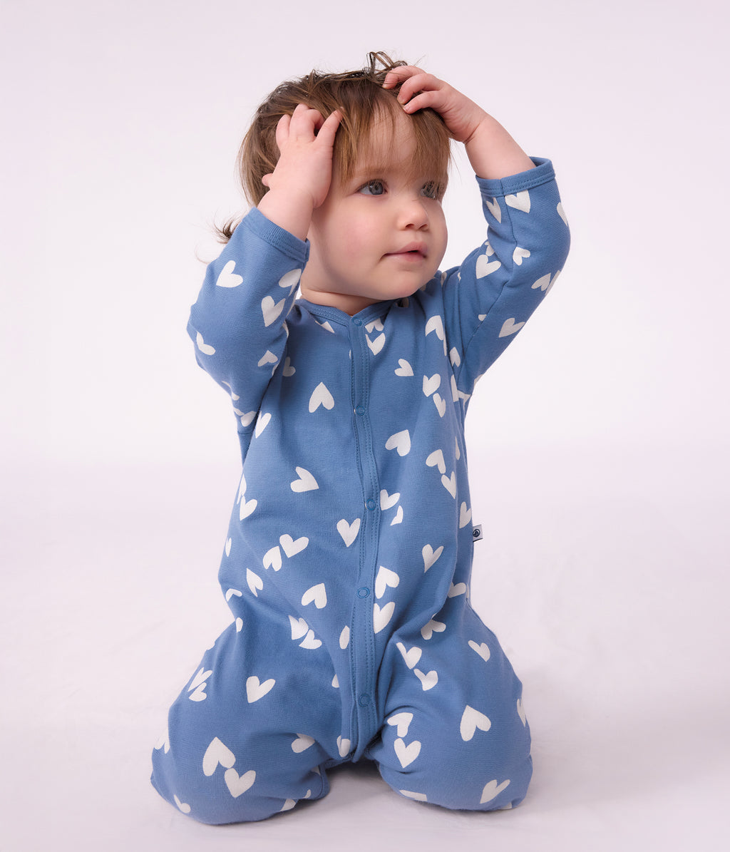 pyjama bebe en molleton imprime coeurs