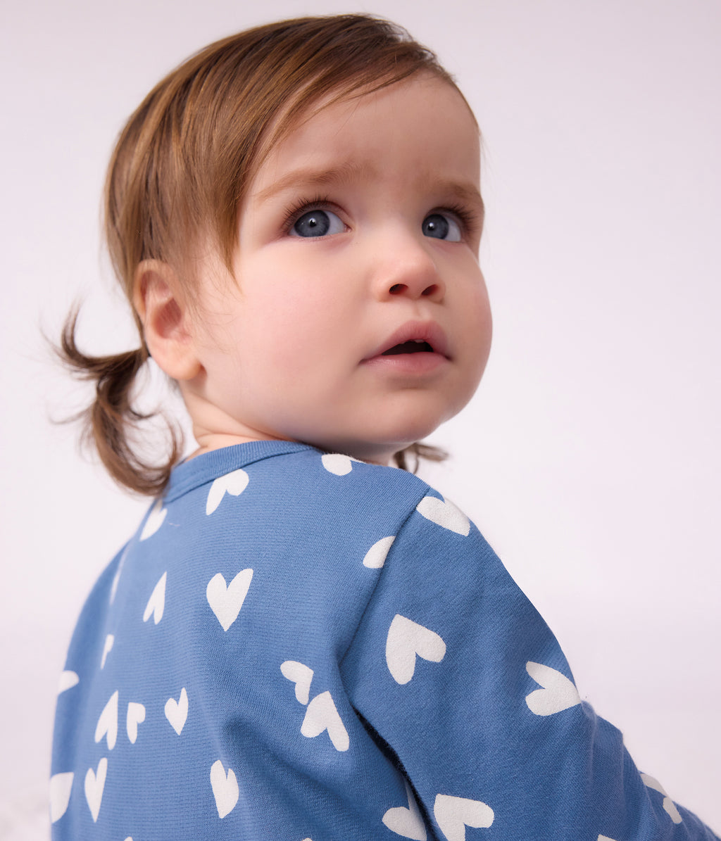 pyjama bebe en molleton imprime coeurs
