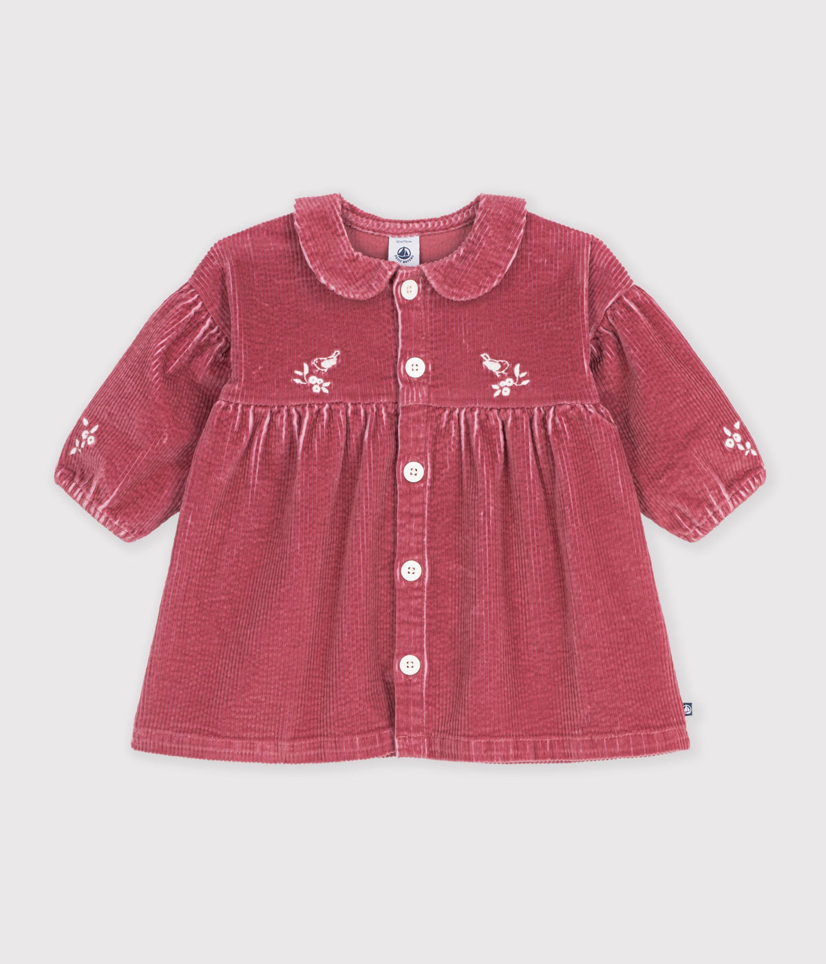robe bebe en velours manches longues unie