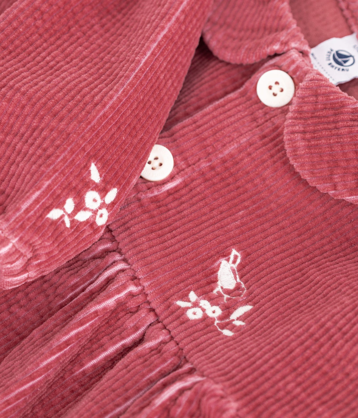 robe bebe en velours manches longues unie