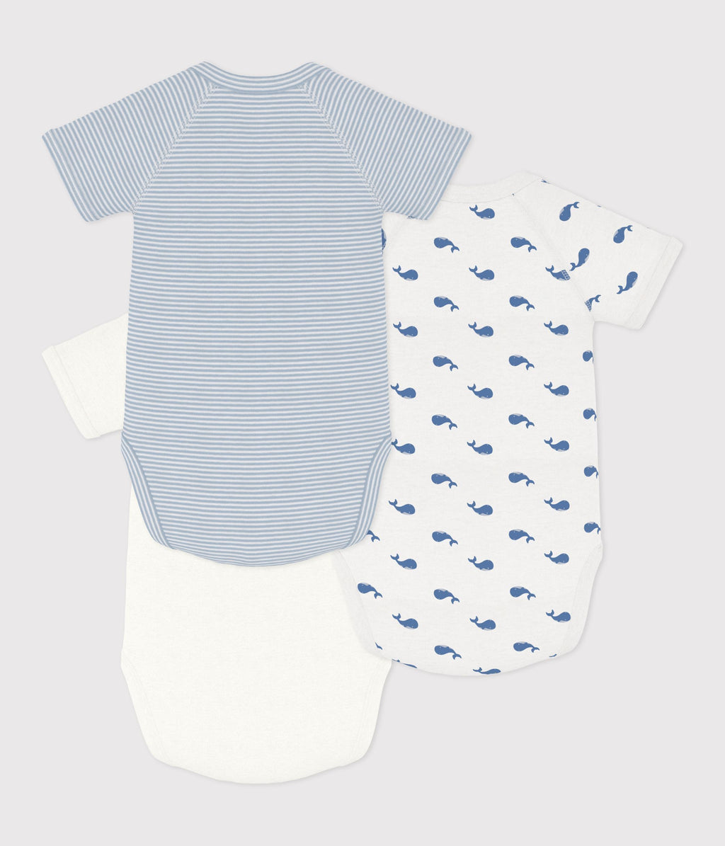 lot de bodies croises manches courtes en coton imprime bebe multicouleur