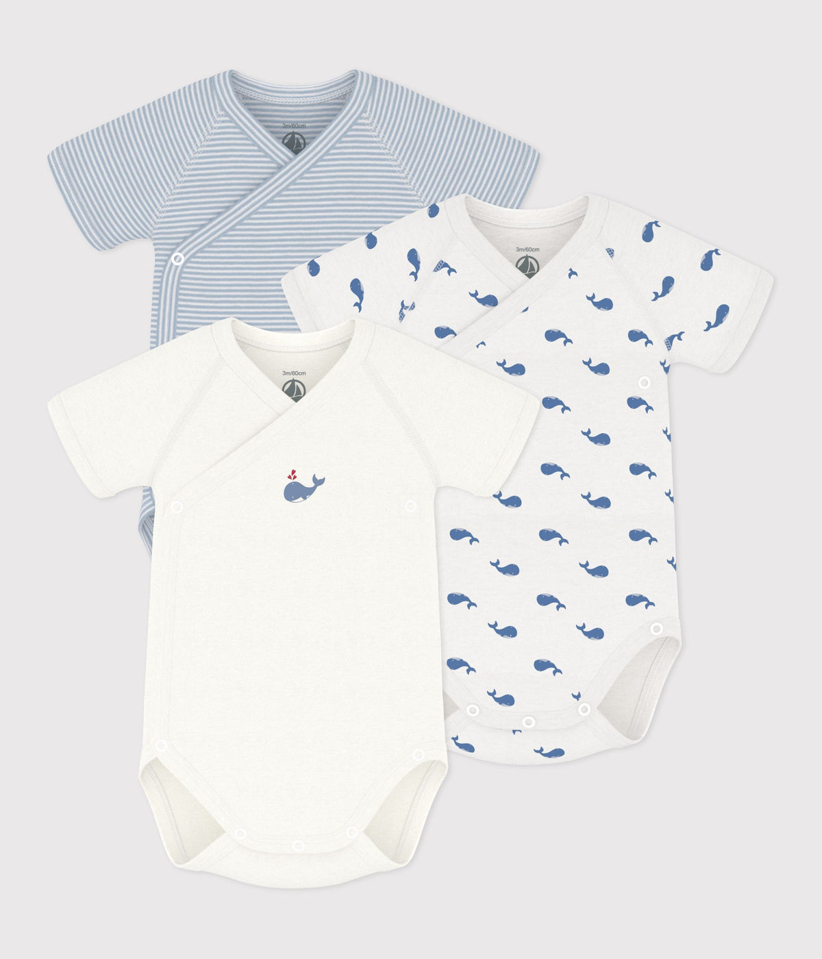 lot de bodies croises manches courtes en coton imprime bebe multicouleur