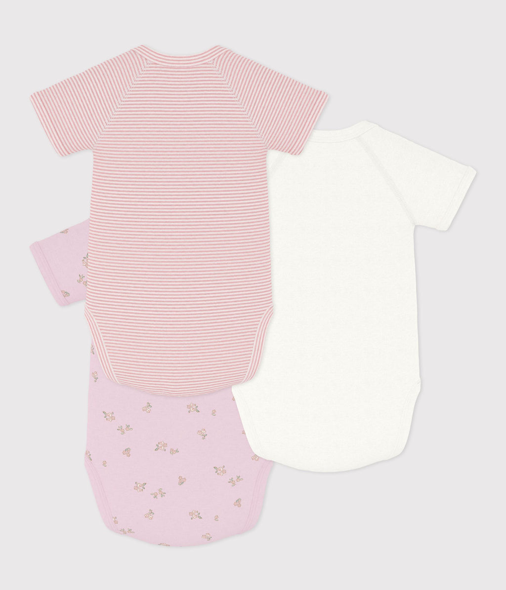 lot de bodies croises manches courtes en coton imprime bebe