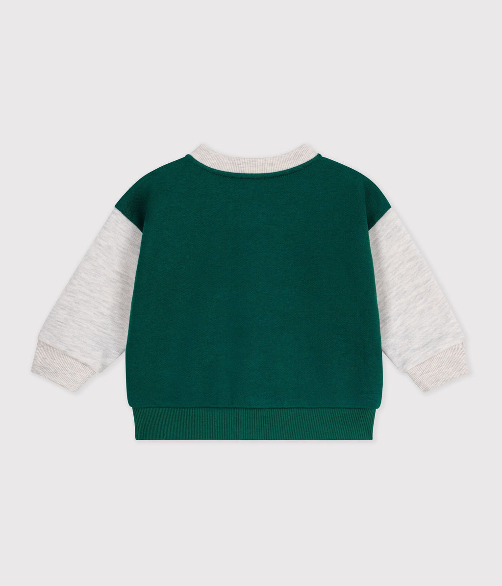 teddy bebe en coton bicolore vert