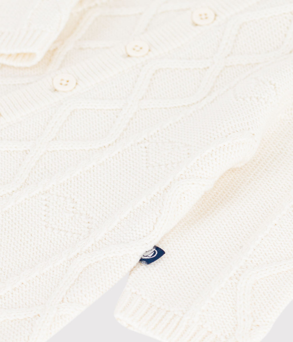 combinaison bebe en tricot laine et coton uni