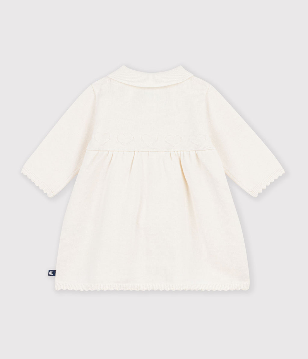robe bebe a col en tricot uni