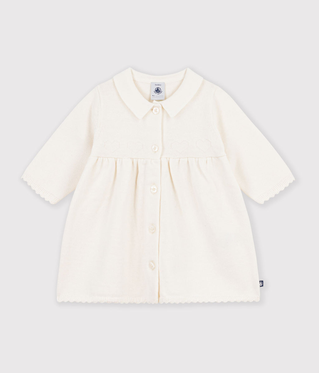 robe bebe a col en tricot uni