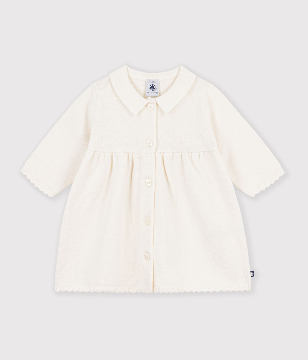 robe bebe a col en tricot uni