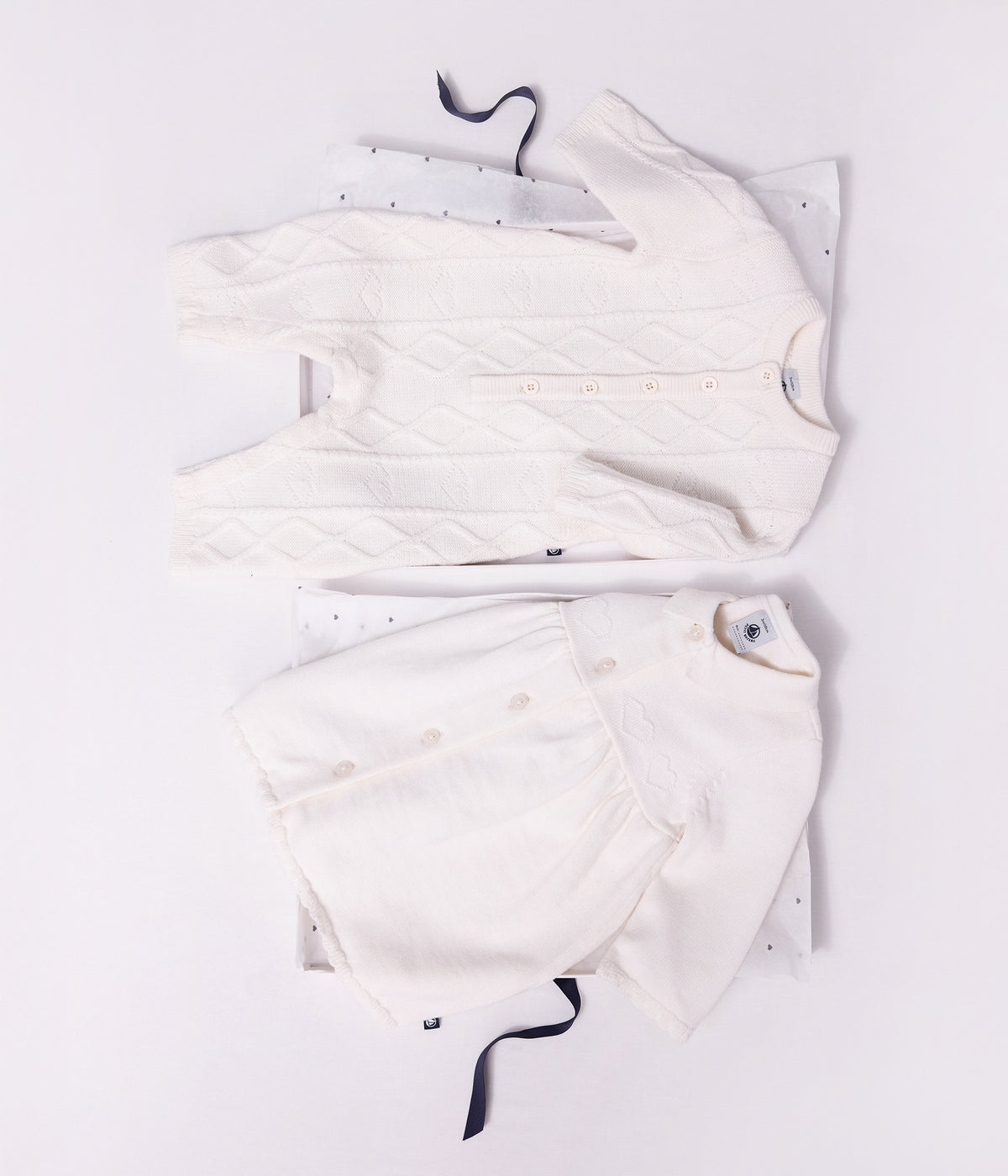 robe bebe a col en tricot uni