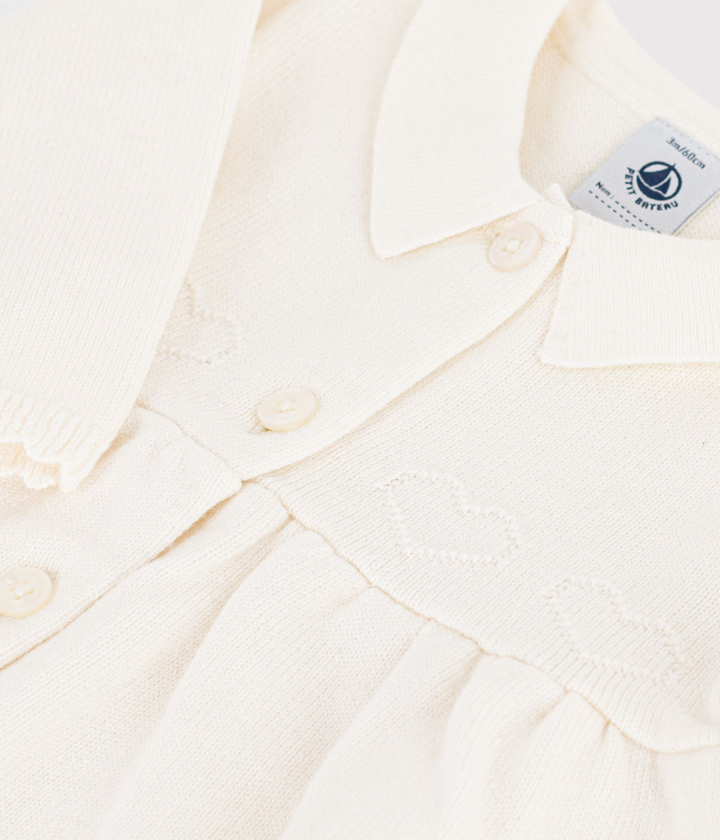 robe bebe a col en tricot uni