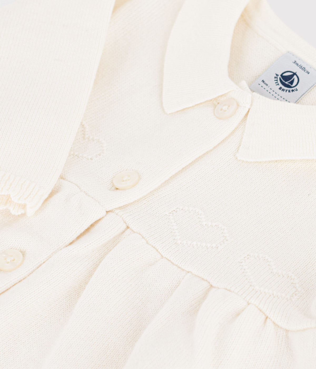 robe bebe a col en tricot uni