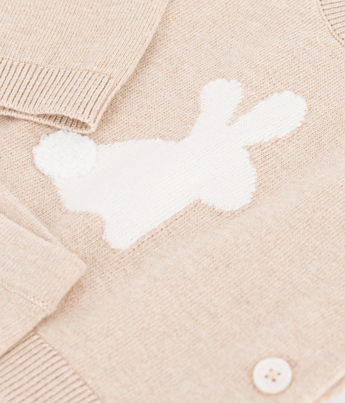 ensemble bebe en tricot a motif beige