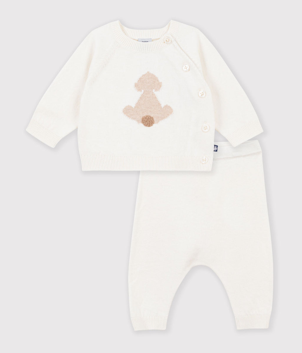 ensemble bebe en tricot a motif