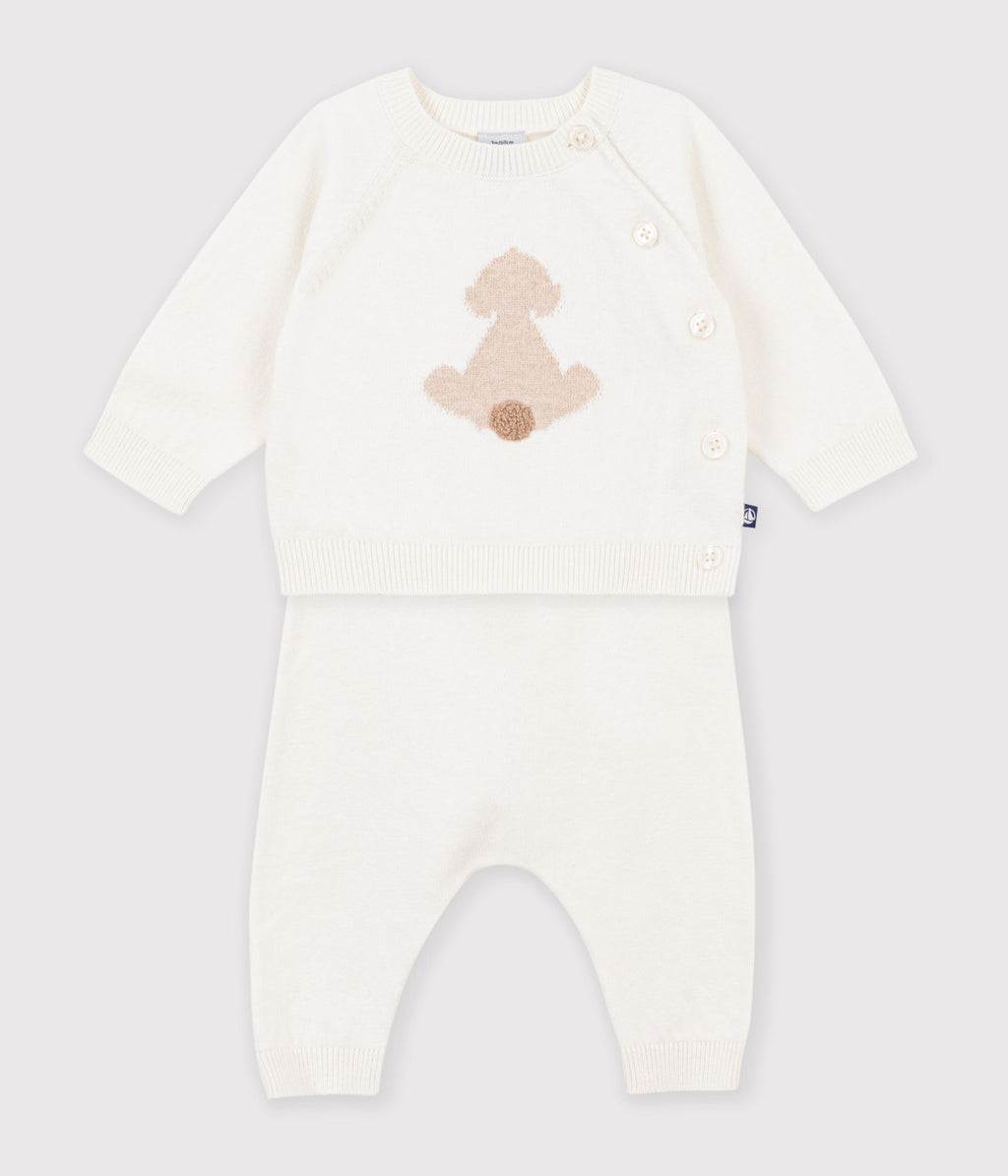 ensemble bebe en tricot a motif