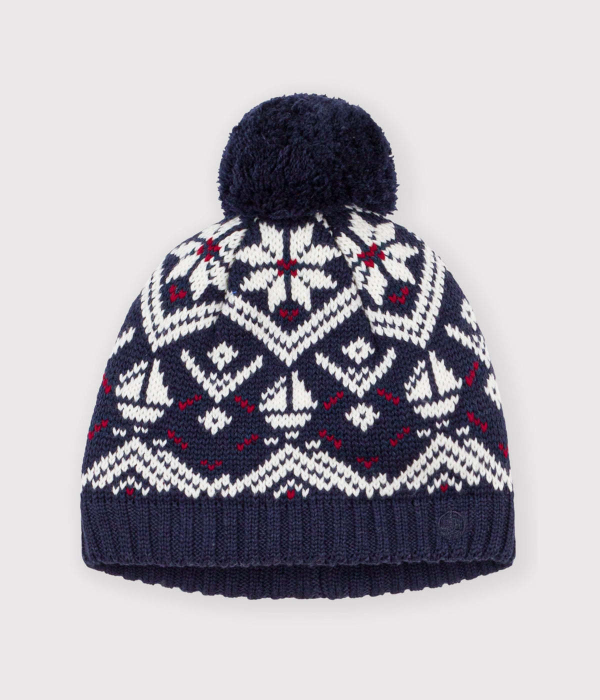 bonnet bebe jacquard en laine et coton double polaire