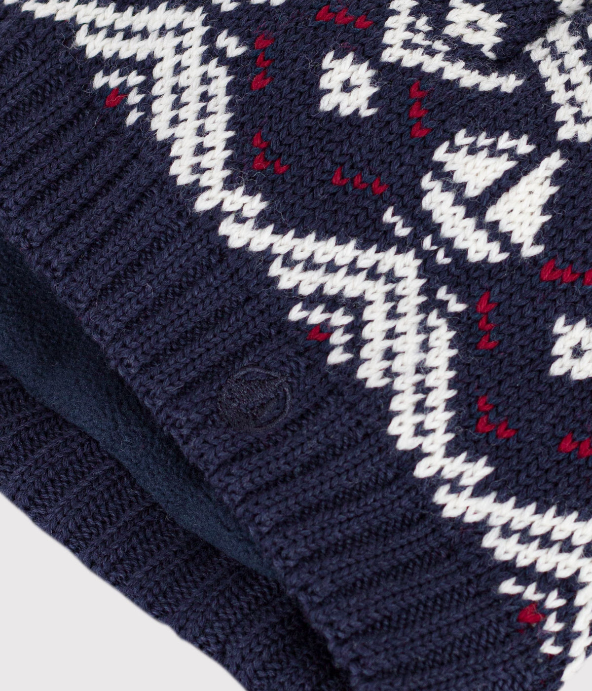 bonnet bebe jacquard en laine et coton double polaire