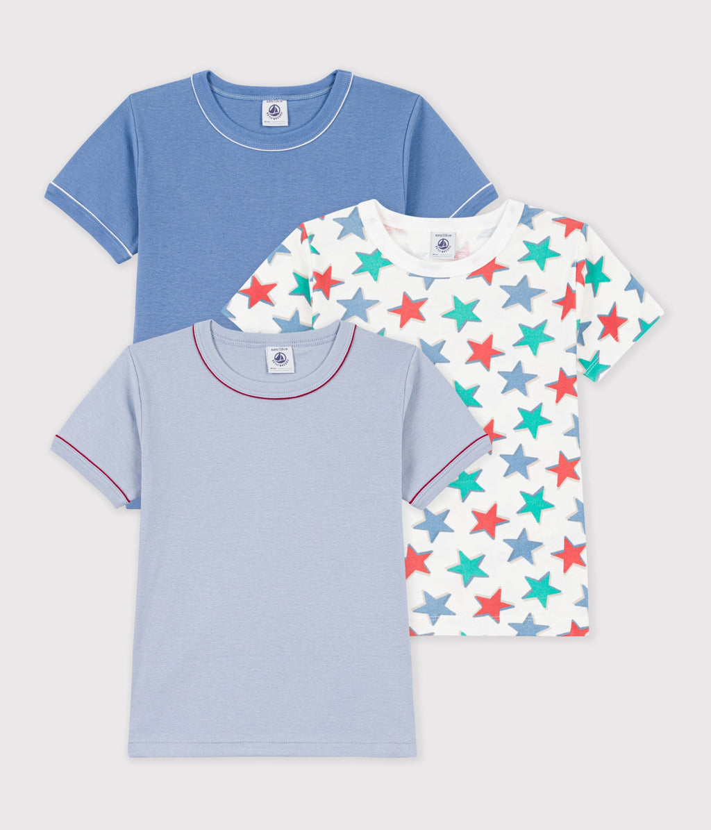 lot de tee shirts enfant en coton manches courtes imprime multicouleur