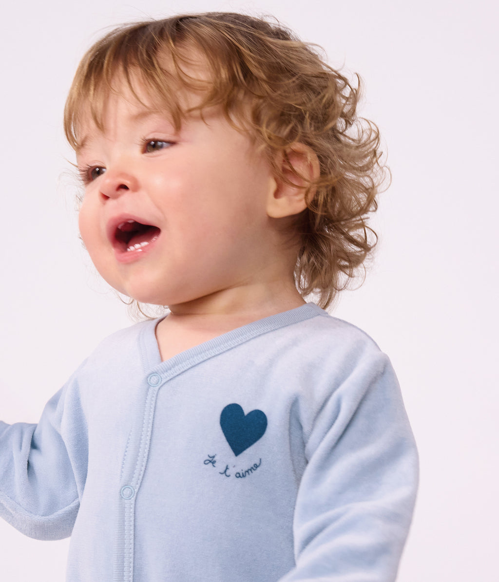pyjama bebe en velours uni avec motif place 03