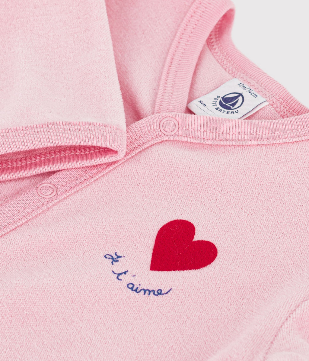 pyjama bebe en velours uni avec motif place