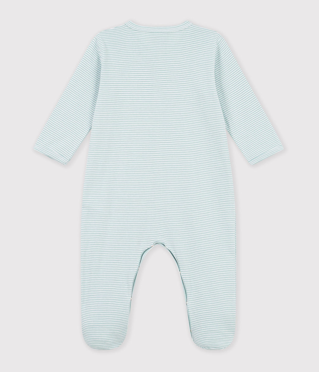 pyjama bebe en coton a rayures milleraies vert