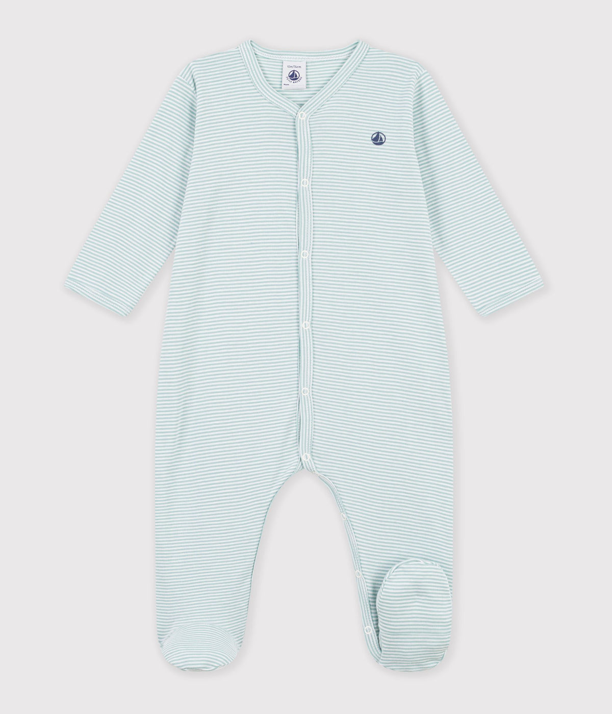pyjama bebe en coton a rayures milleraies vert
