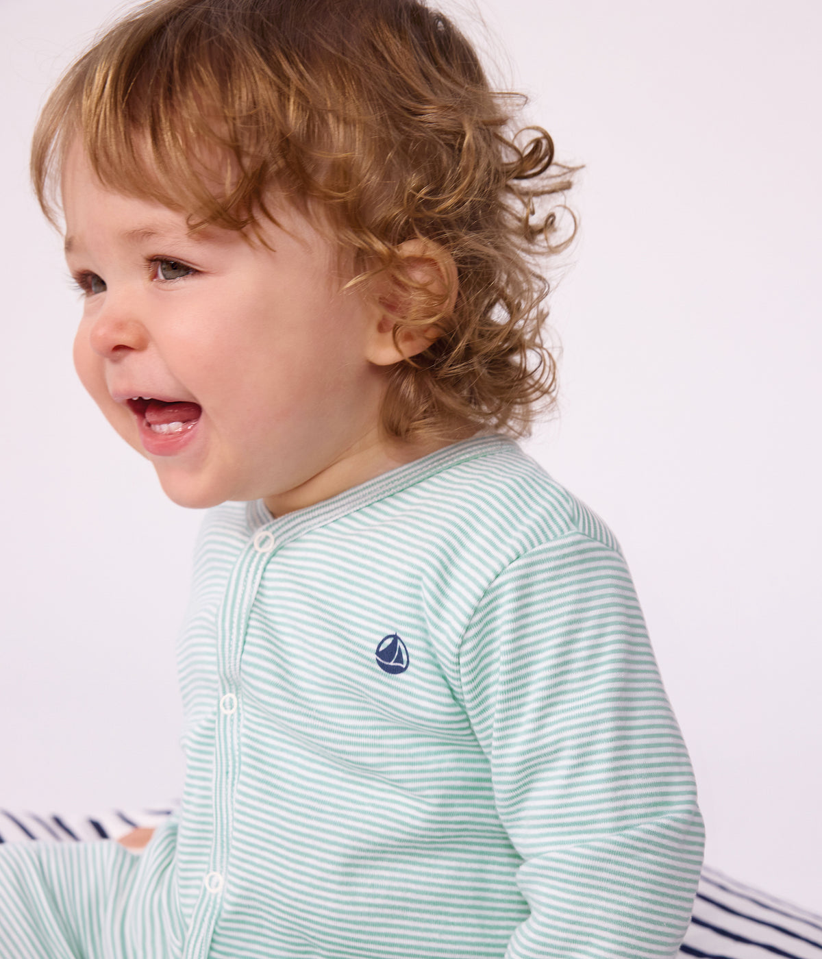 pyjama bebe en coton a rayures milleraies vert