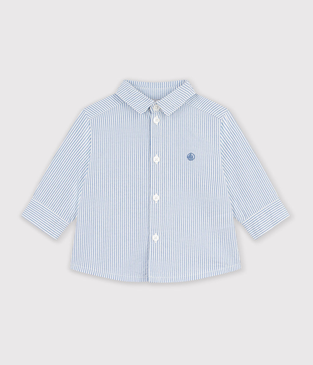 chemise bebe en coton a manches longues a rayures