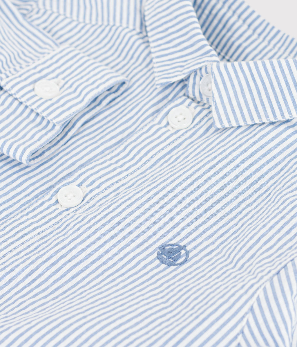 chemise bebe en coton a manches longues a rayures