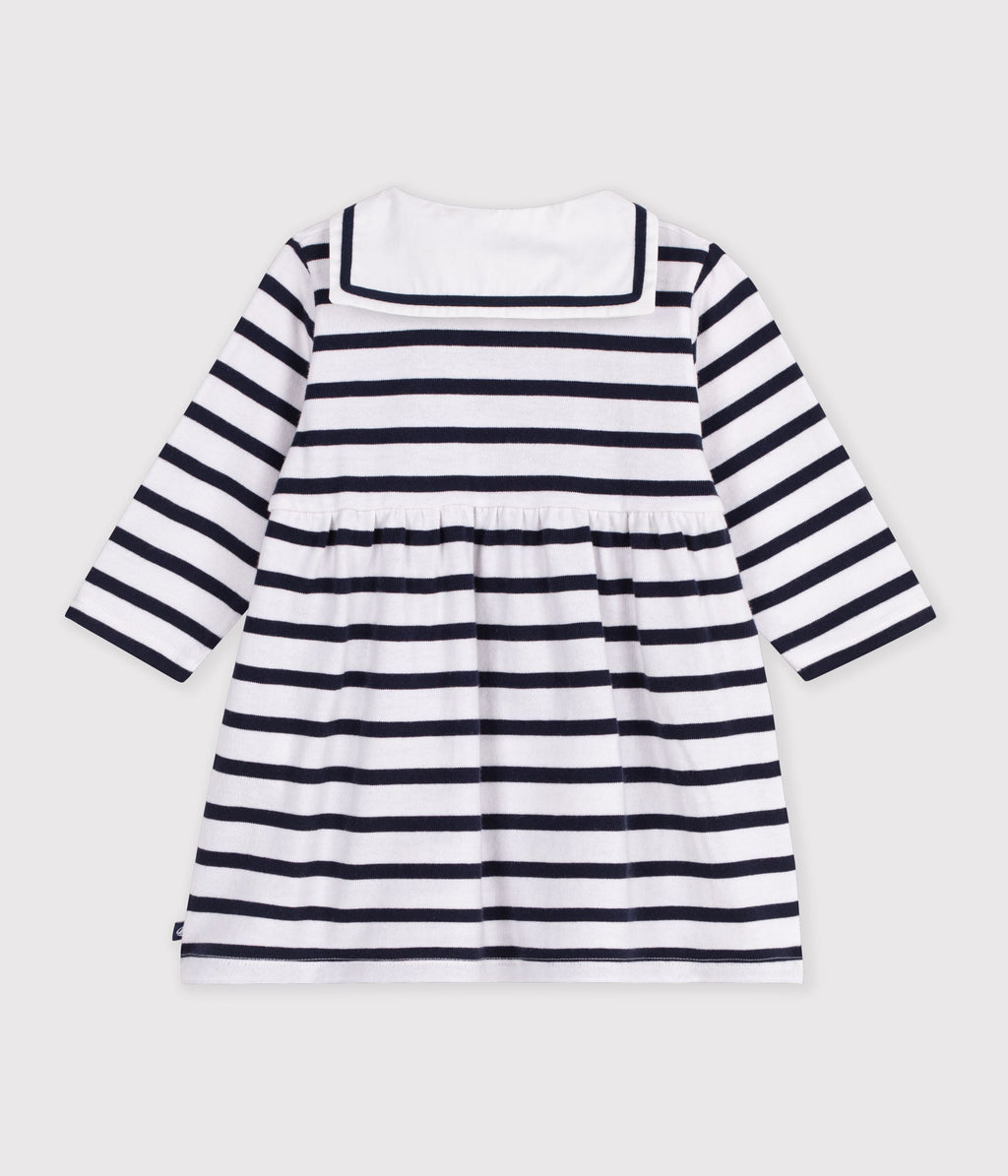 robe bebe en coton manches longues a rayures mariniere