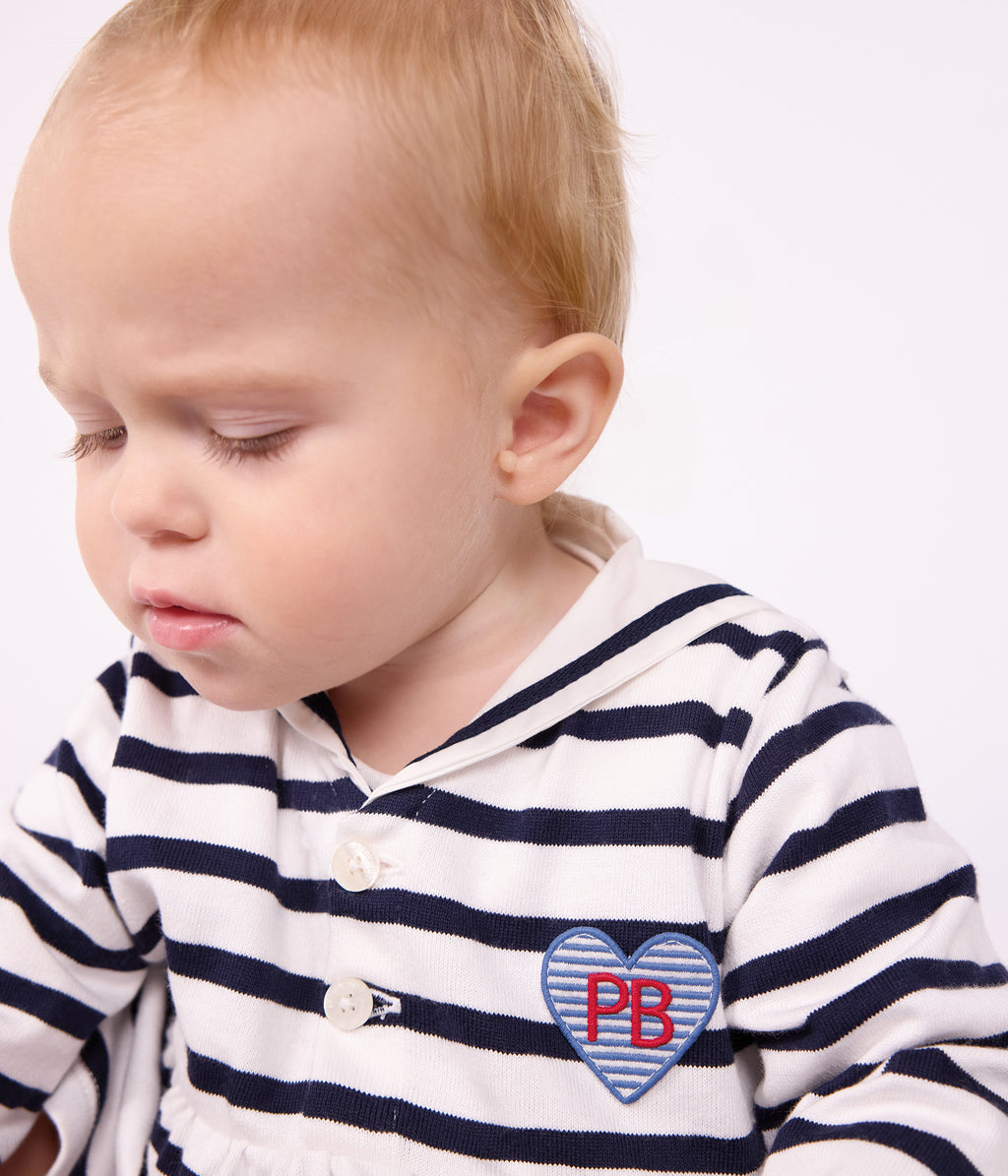 robe bebe en coton manches longues a rayures mariniere