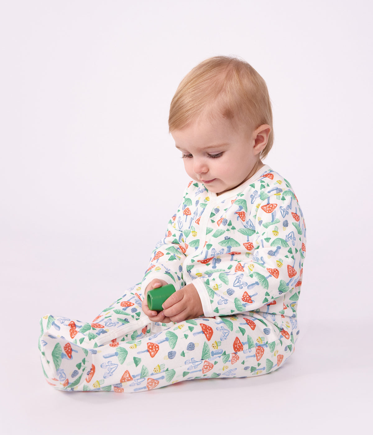 pyjama bebe en molleton imprime champignons