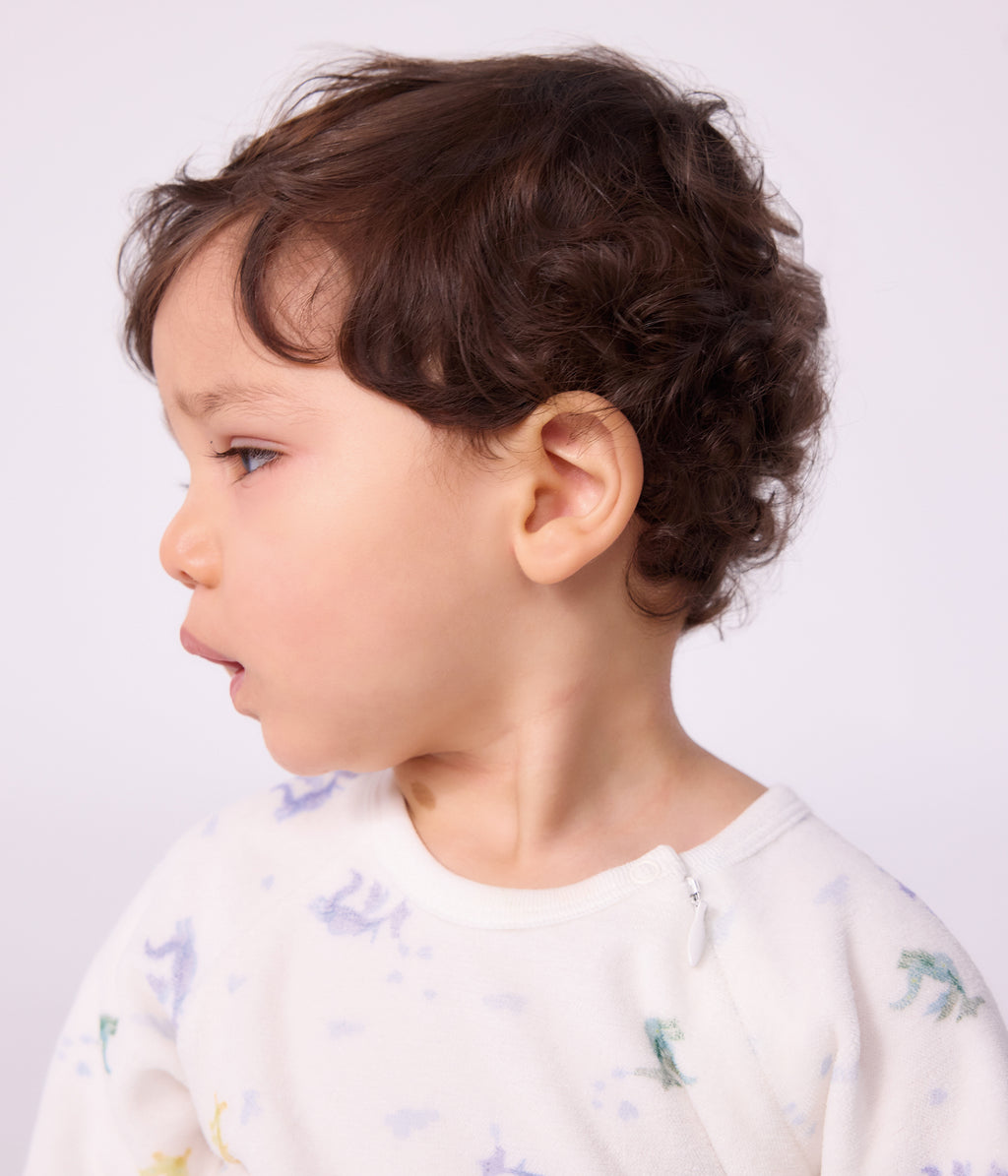 pyjama bebe en velours imprime dragons