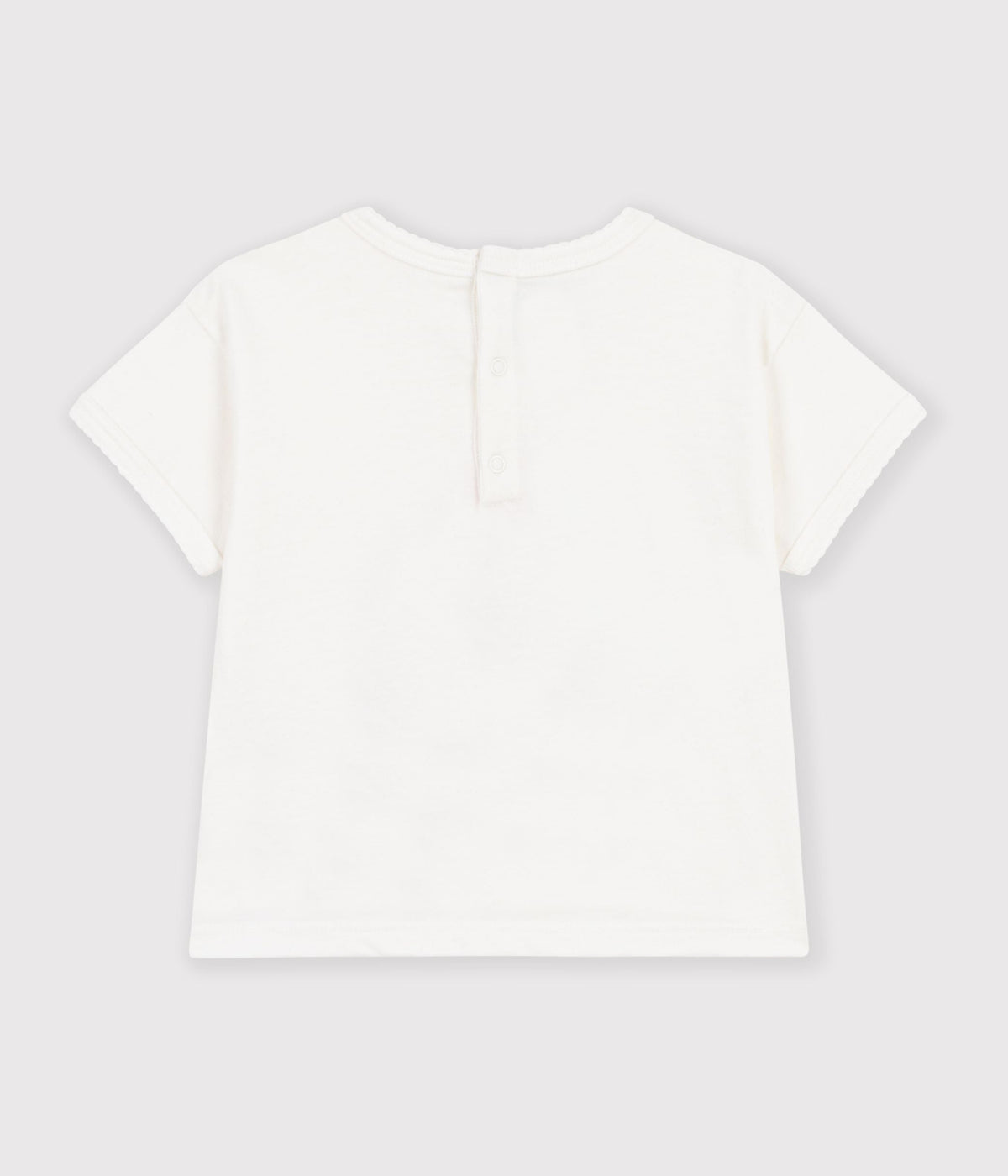 Tee-shirt bébé en coton manches courtes uni à motif