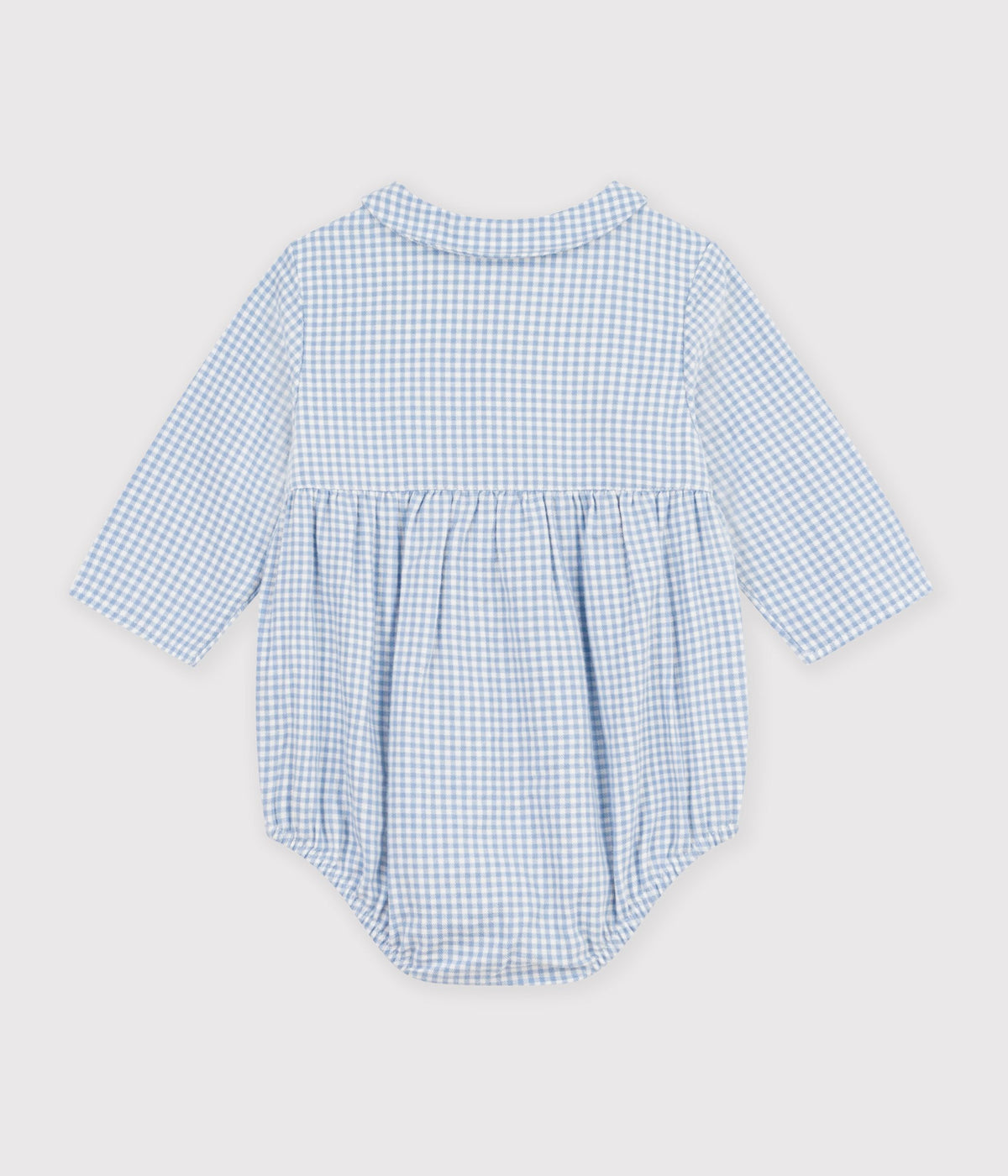 combinaison courte bebe en coton a col imprime vichy