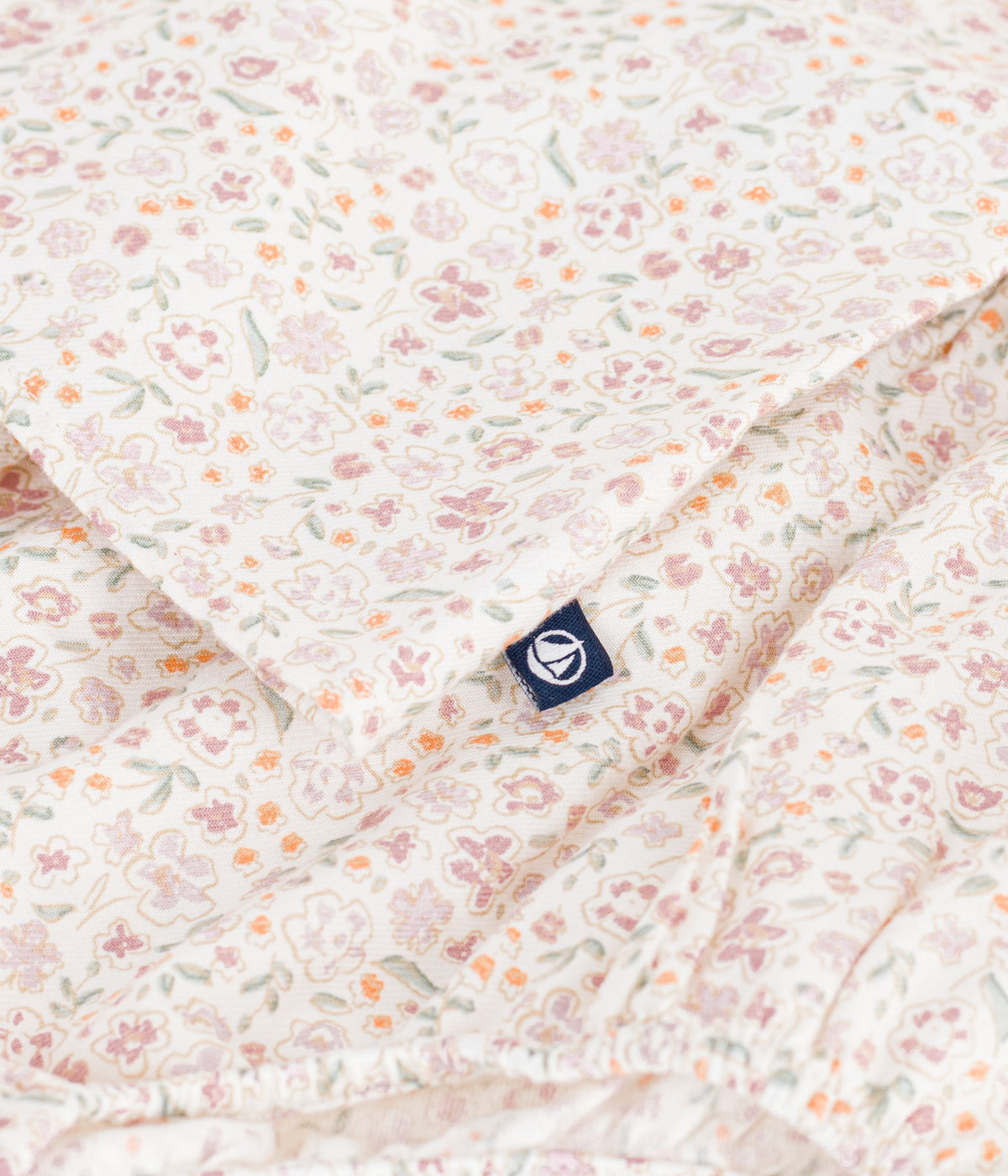 robe bebe en coton imprime a fleurs ecru