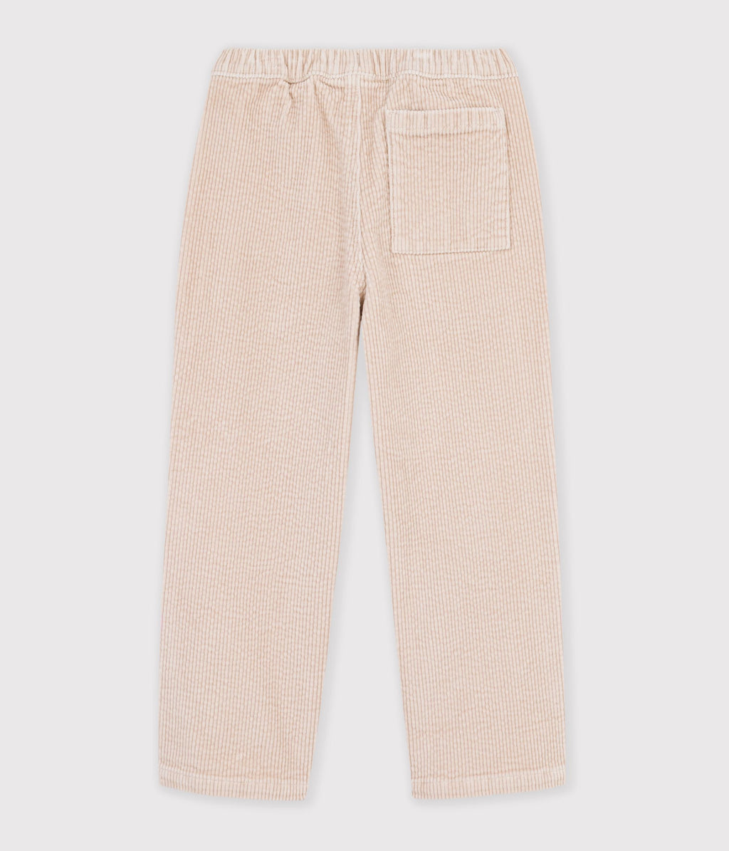 pantalon droit enfant en velours beige clair