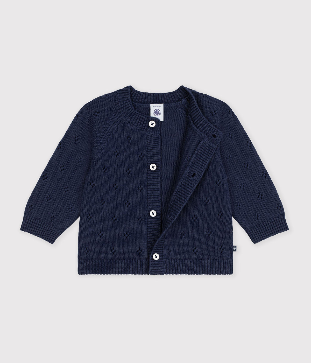cardigan bebe en tricot laine et coton uni