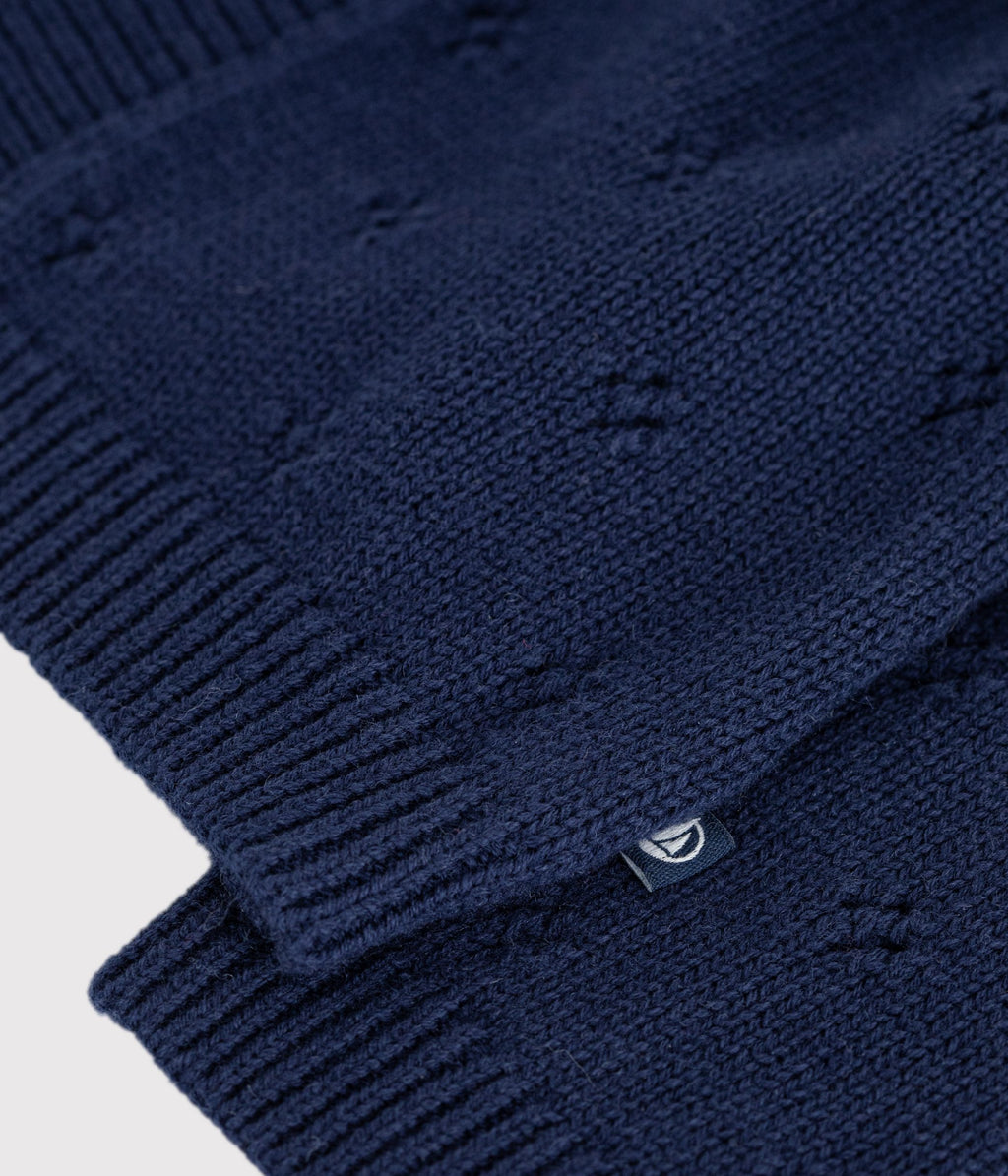 cardigan bebe en tricot laine et coton uni