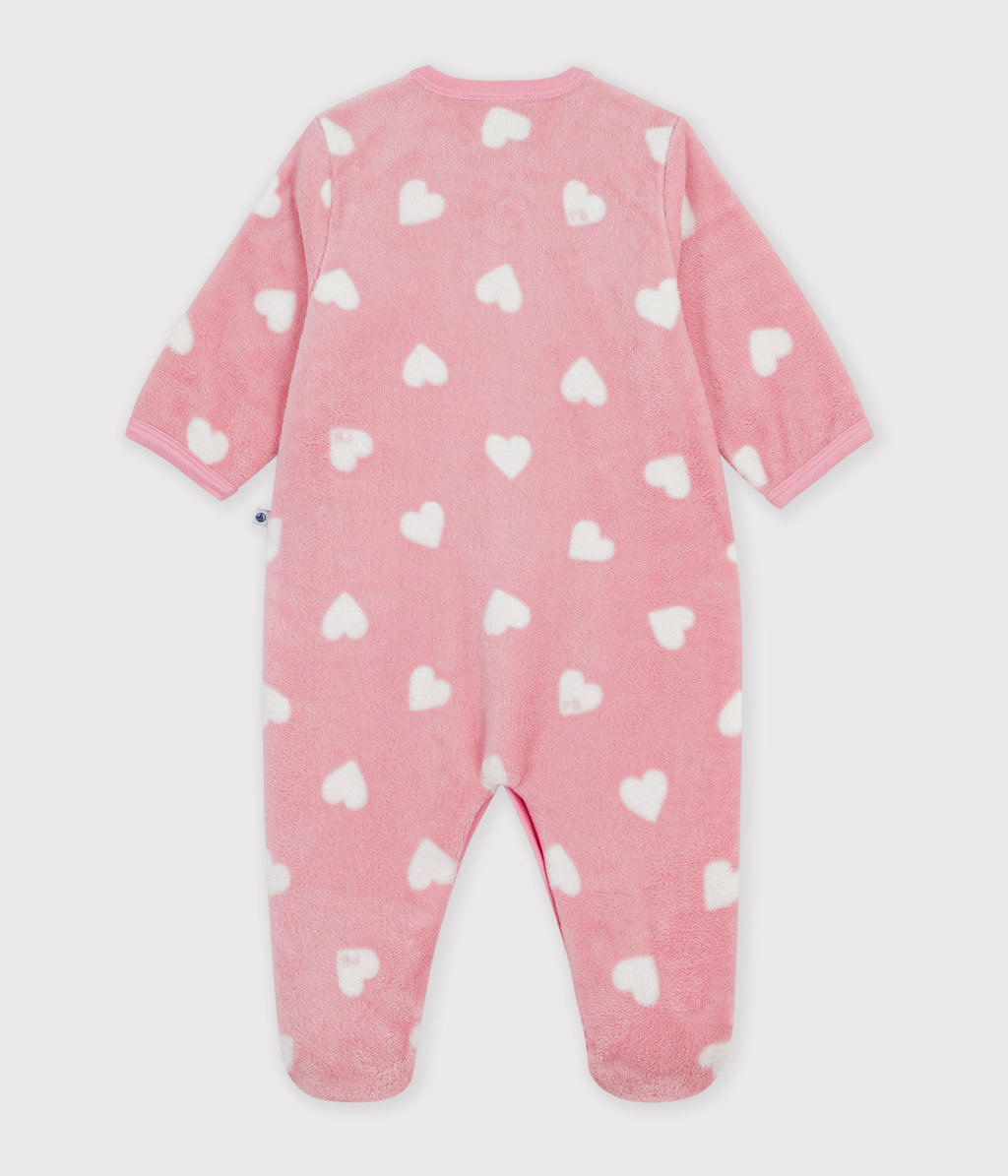 surpyjama bebe en polaire imprime coeurs