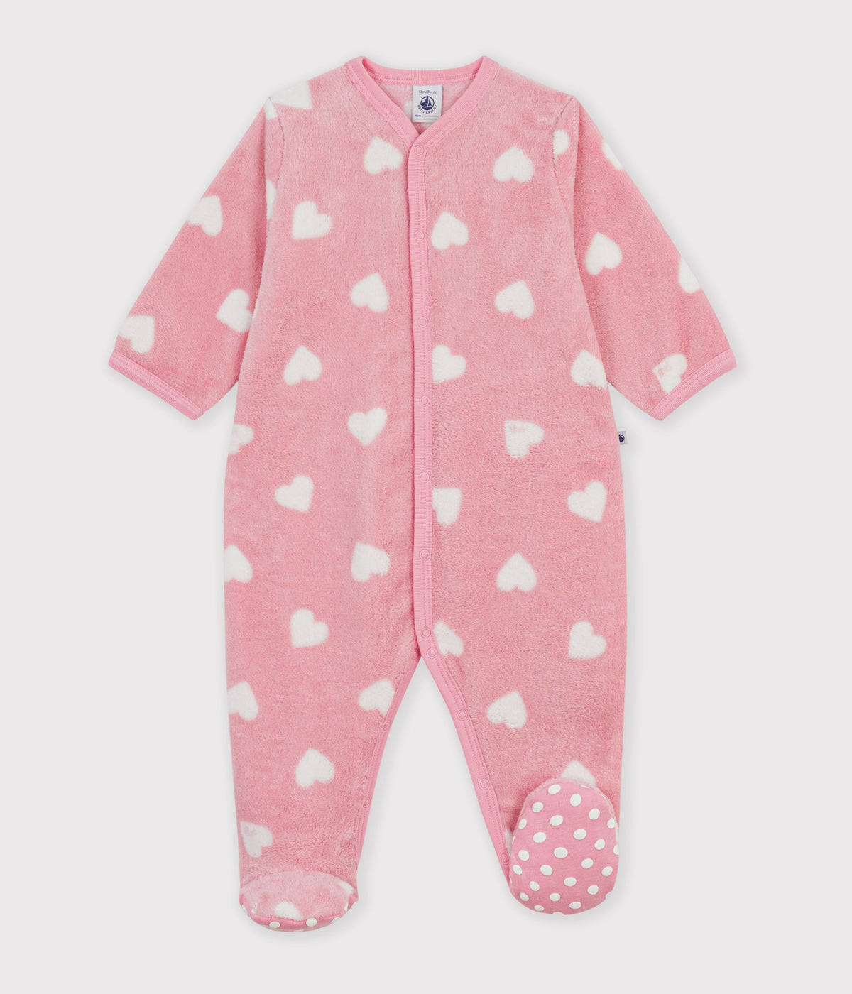 surpyjama bebe en polaire imprime coeurs