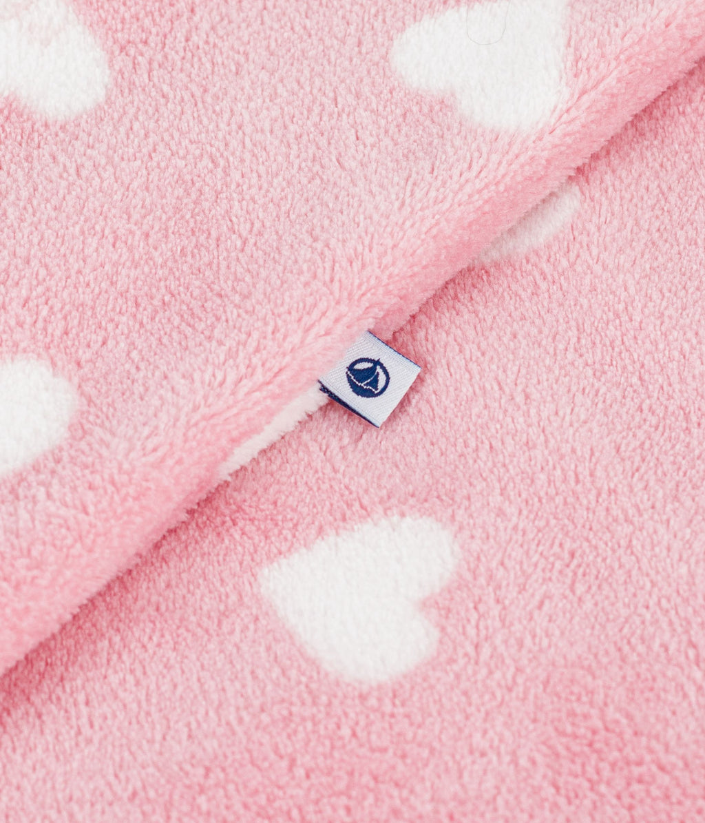 surpyjama bebe en polaire imprime coeurs