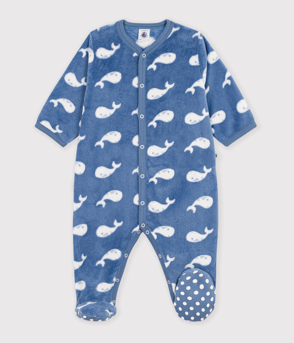 surpyjama bebe en polaire imprime baleine
