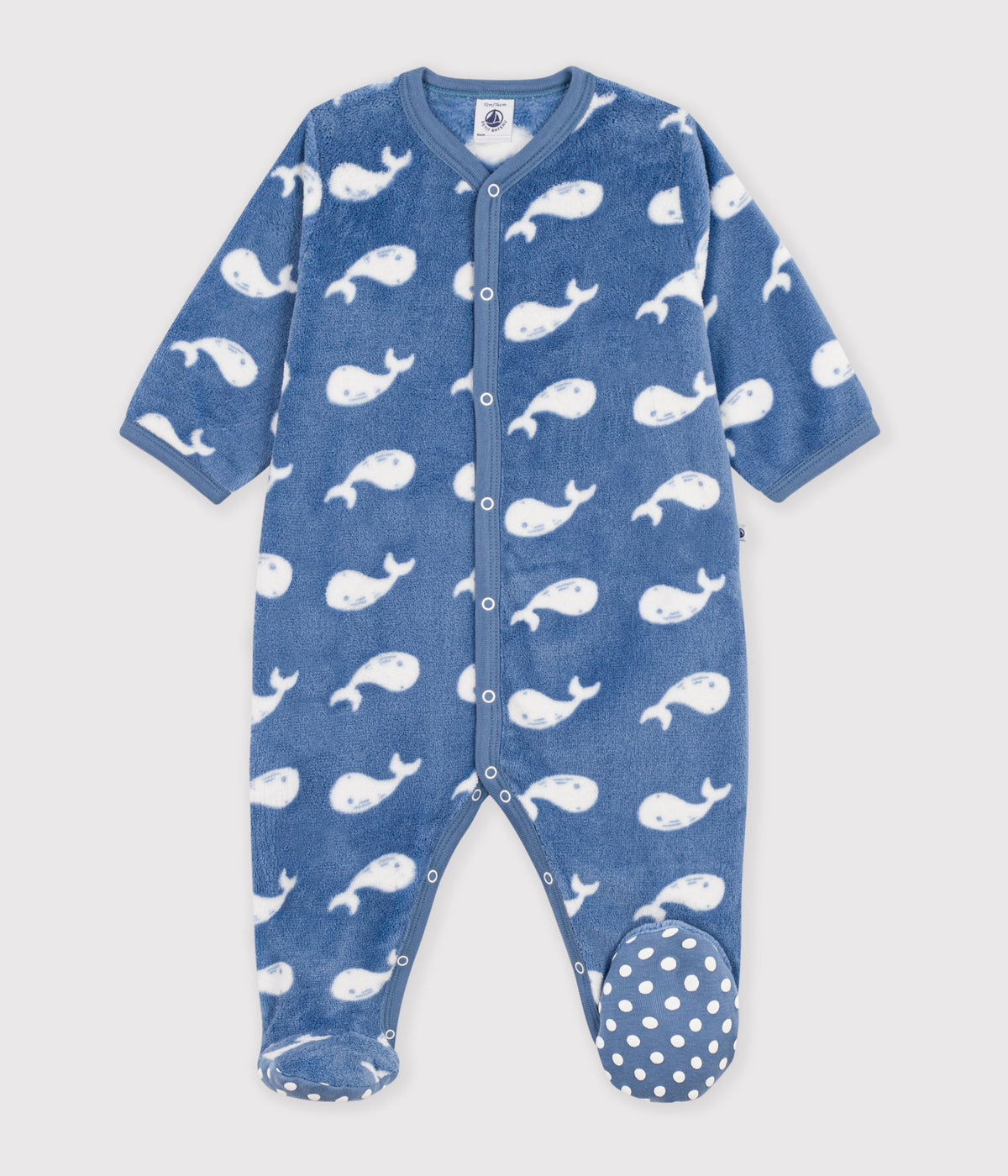 surpyjama bebe en polaire imprime baleine