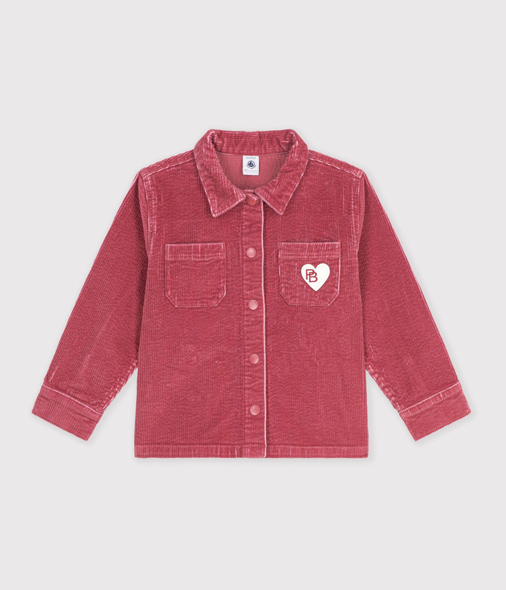 chemise enfant en velours uni