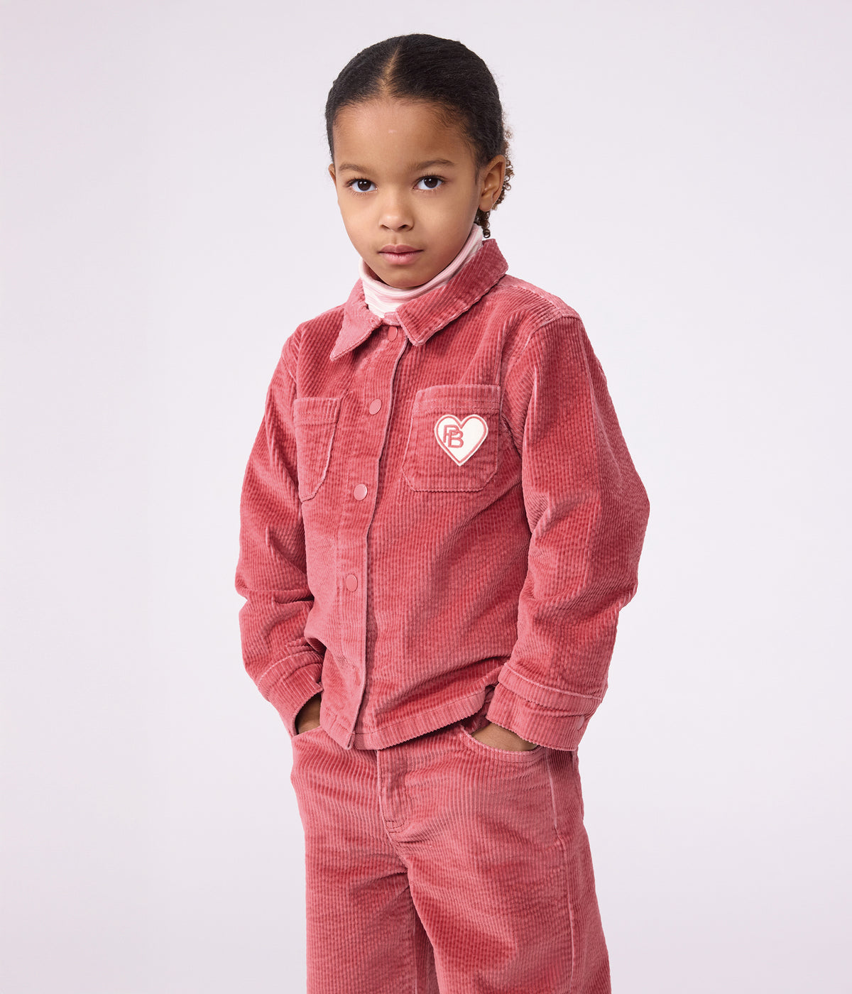 chemise enfant en velours uni