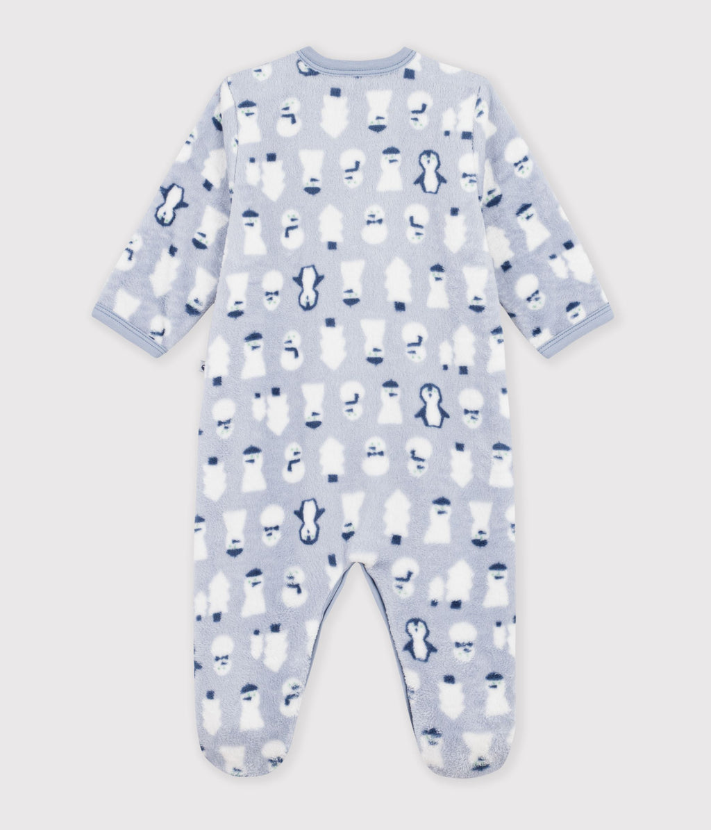 surpyjama bebe en polaire imprime bonhomme de neige