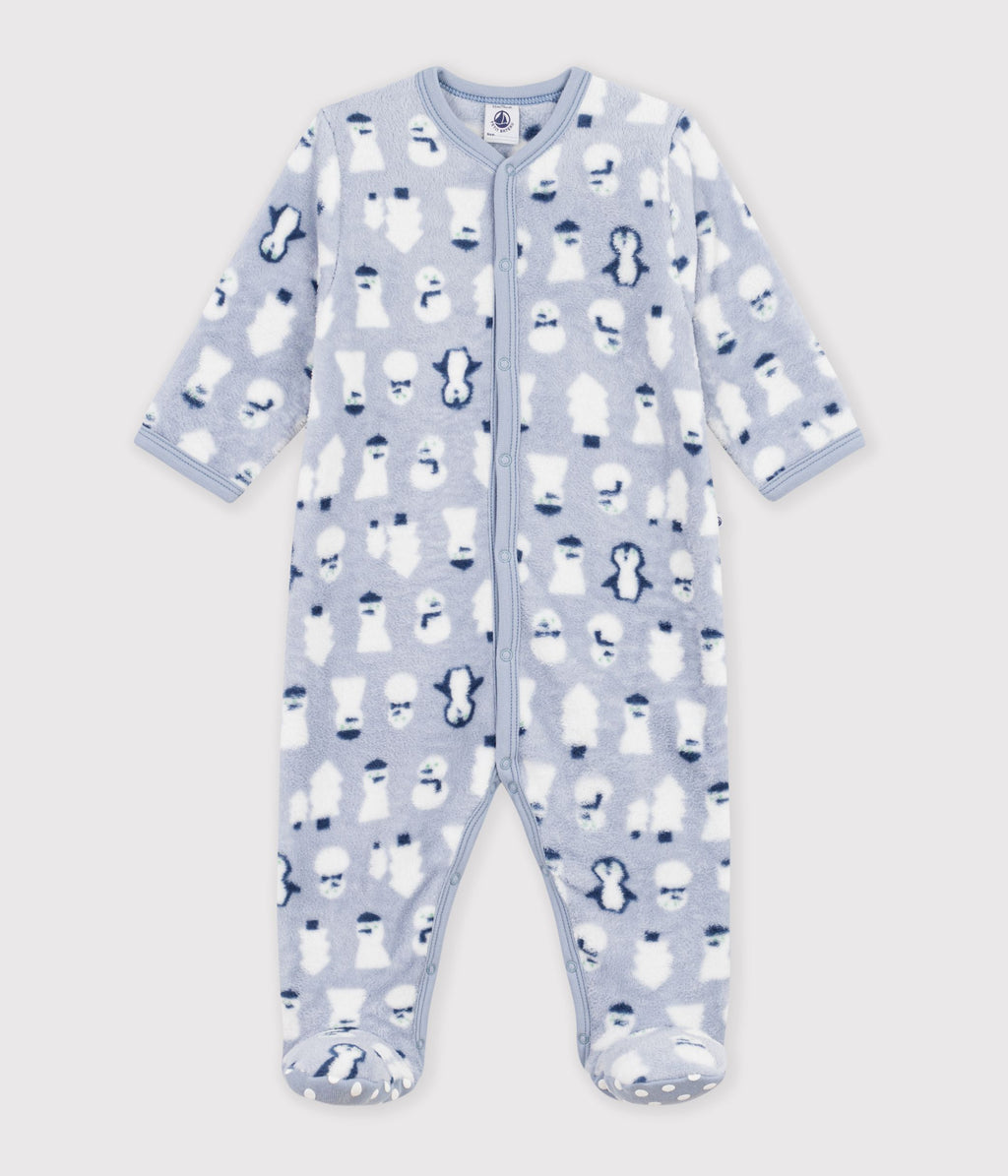 surpyjama bebe en polaire imprime bonhomme de neige