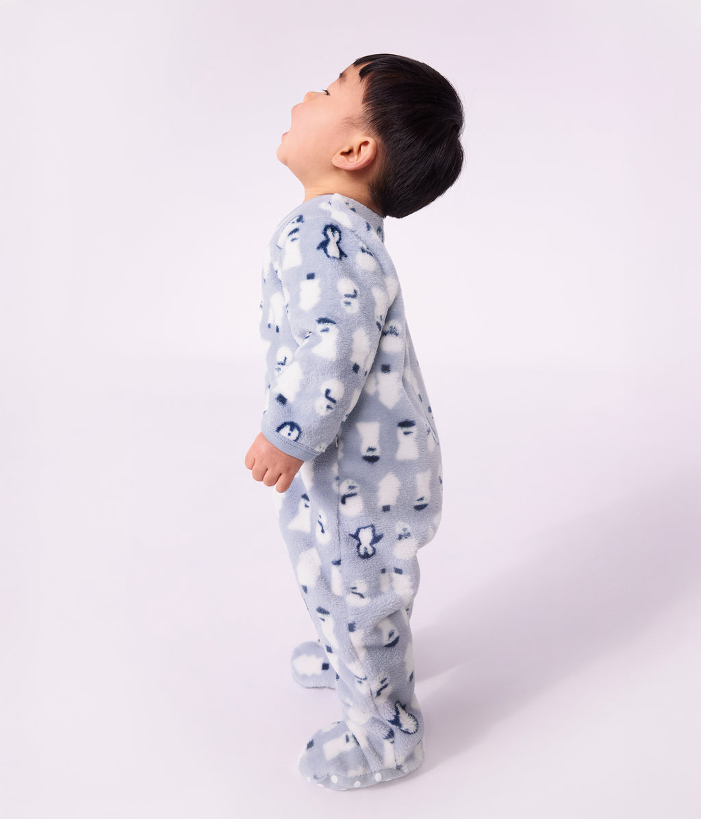 surpyjama bebe en polaire imprime bonhomme de neige