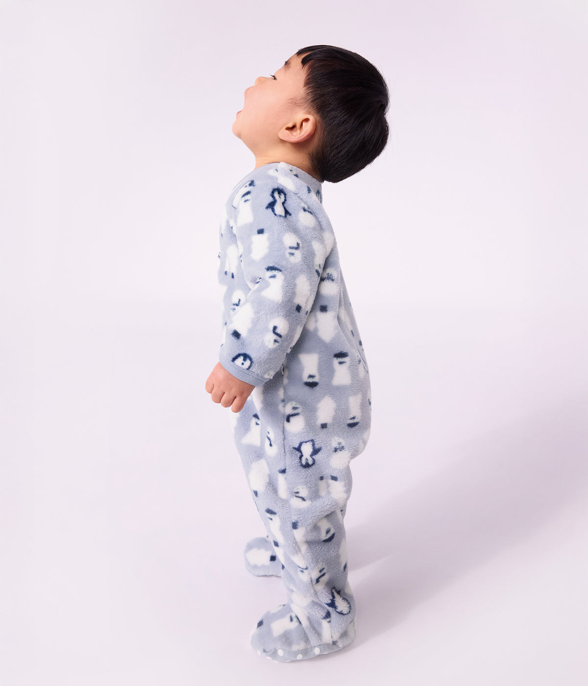surpyjama bebe en polaire imprime bonhomme de neige