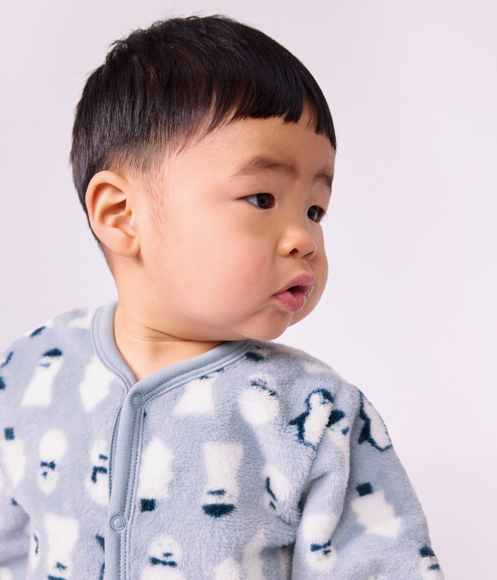 surpyjama bebe en polaire imprime bonhomme de neige